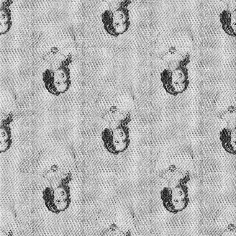 Tapis gris tissé à la machine, Carré 6 pi