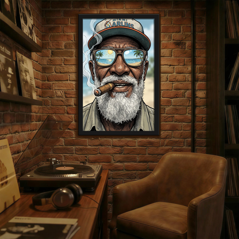 Barbe fumée fumée de cigare Fashion Miami Marlins, H 30 po x l 20 po