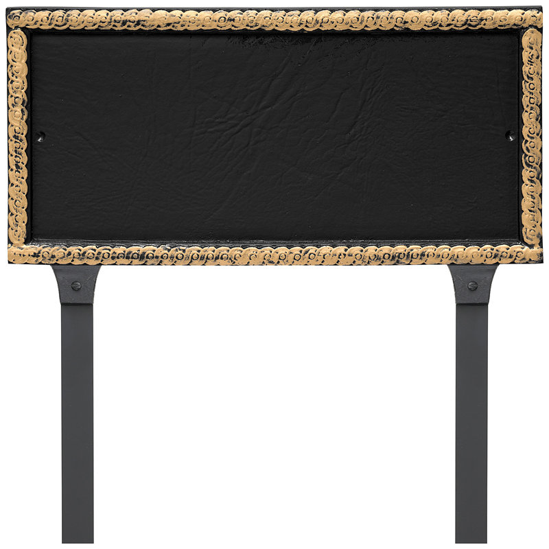 Plaque d'adresse rectangulaire à deux lignes avec piquets Harrison, Oui, Noir et or