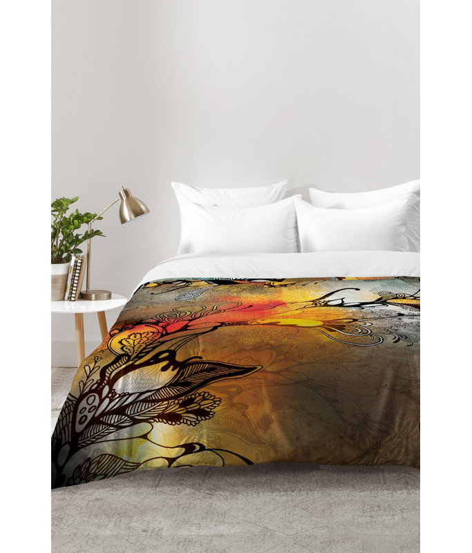 Iveta Abolina Modern & Contemporary Polyester Floral Comforter, King Comforter + 2 King Shams