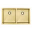 Évier de cuisine encastré à double cuve HIGOLD 33 po avec grille de fond, acier inoxydable 16G, 33 po × 18 po × 10 po-88594653