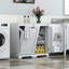 Armoire à linge avec portes et tablette, panier à linge inclinable autoportant