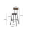 Bar Table and Chairs Set for 2, 3 Pieces Pub Dining Table Set, 2 Bar Stools PU Upholstery Seat with Backrest for Kitchen, Apartment, Small Space