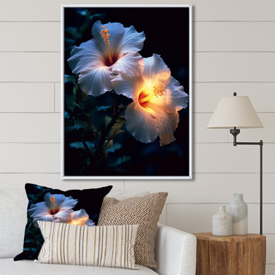 Moonlight Hibiscus Magic Light, reproduction d'art sur toile