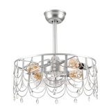 Matisha 21" Luxury Crystal Caged Ceiling Fan with Light Kit and Remote