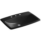 Man's Lav Metal Rectangular Drop-In Bathroom Sink with Overflow