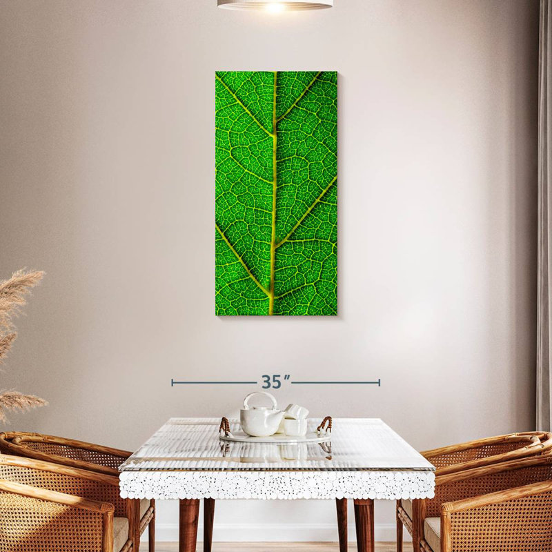 Feuille verte, H 42 po x l 21 po