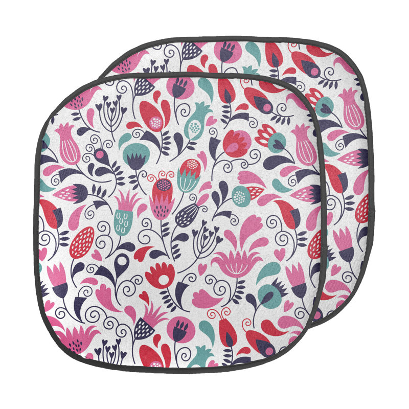 Outdoor 1.38'' Dining Chair Seat Cushion, Red/Pink/Teal