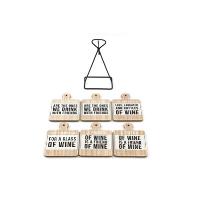 Wood 6 Piece Coaster Set