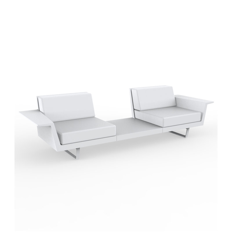 Causeuse et table delta l 110,25 po Delta, Polyester blanc, Blanc pur