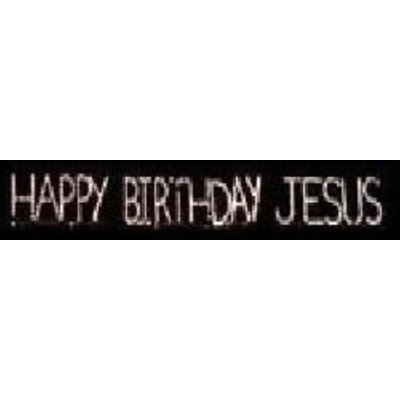 Panneau lumineux « Joyeux anniversaire Jésus » en lettres capitales, décoration de Noël