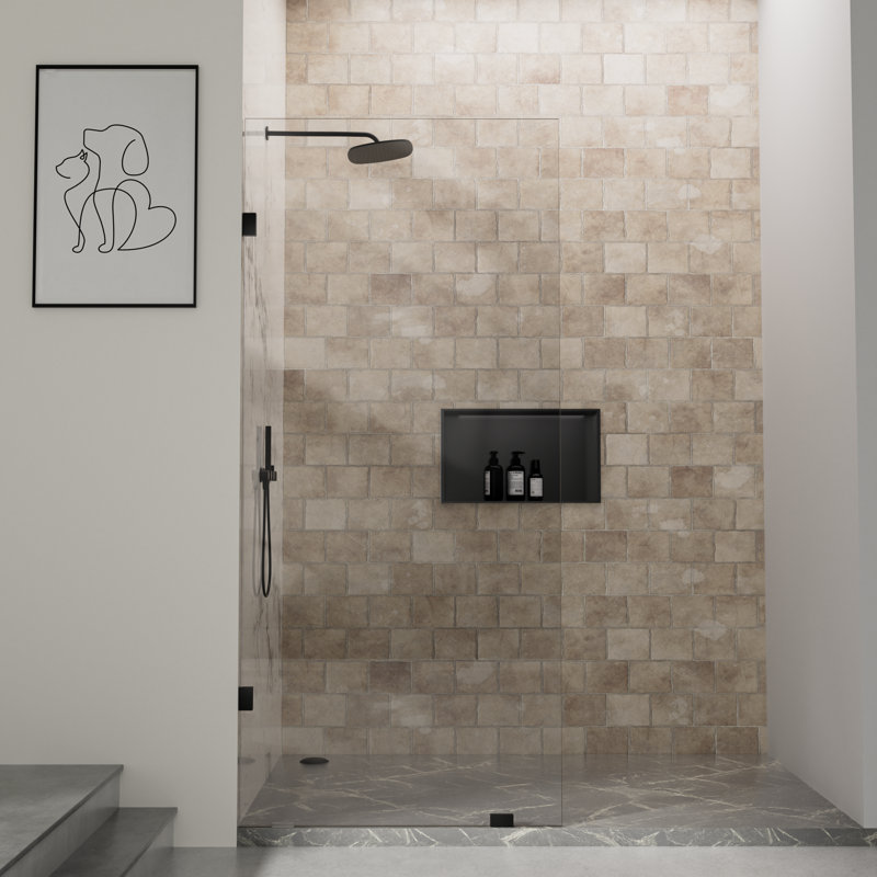 Panneau de douche fixe Mortix Easyclean - Écran de douche à fixation rapide, verre trempé de 10 mm (3/8 po) (l 30 po à H 78 po)