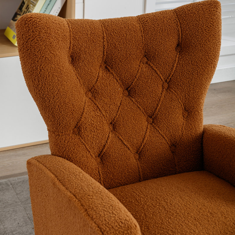 Zed Rocking Chair, Caramel Boucle