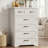 Farmhouse Vertical Dresser With 6 Large Drawers, Tall Storage Dresser With Spacious Drawer Organization, Bedroom Dresser With Sturdy Wood Frame-2143811573