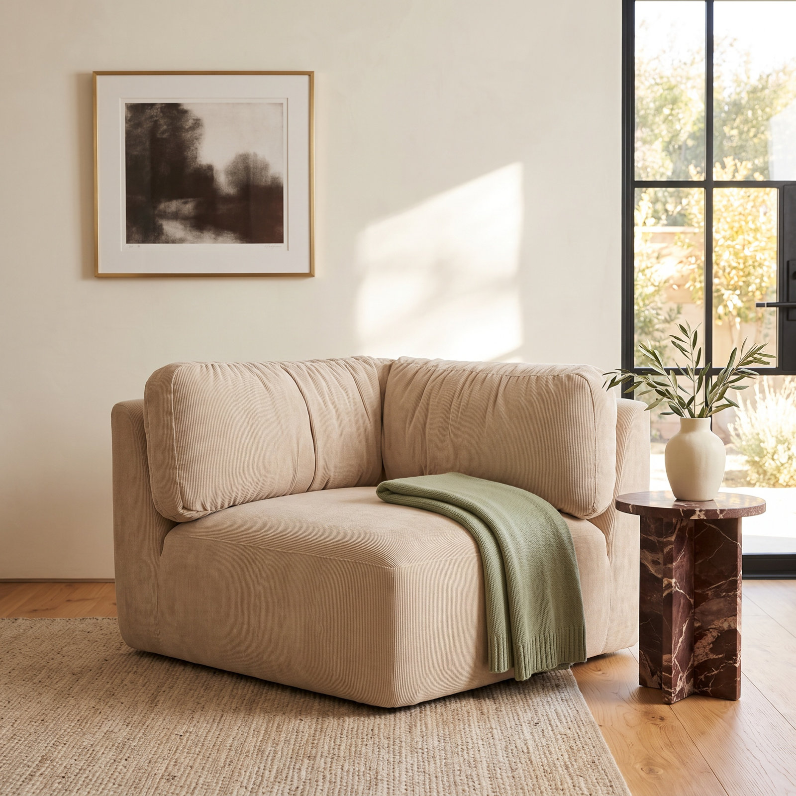 Matina Corner Chair Oatmeal, Beige