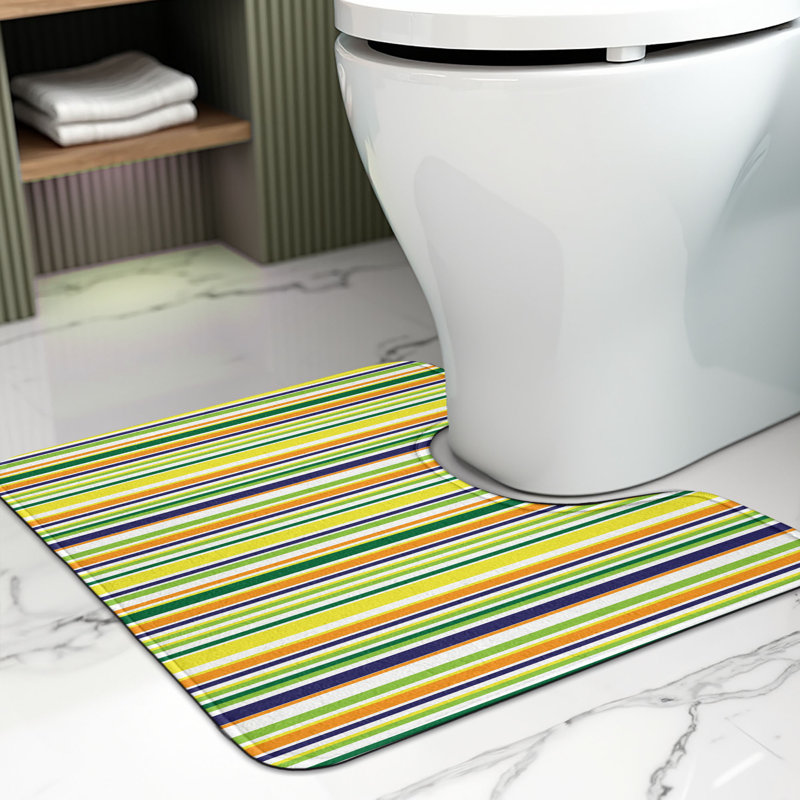 Tapis rayé pour salle de bain en U 20 po