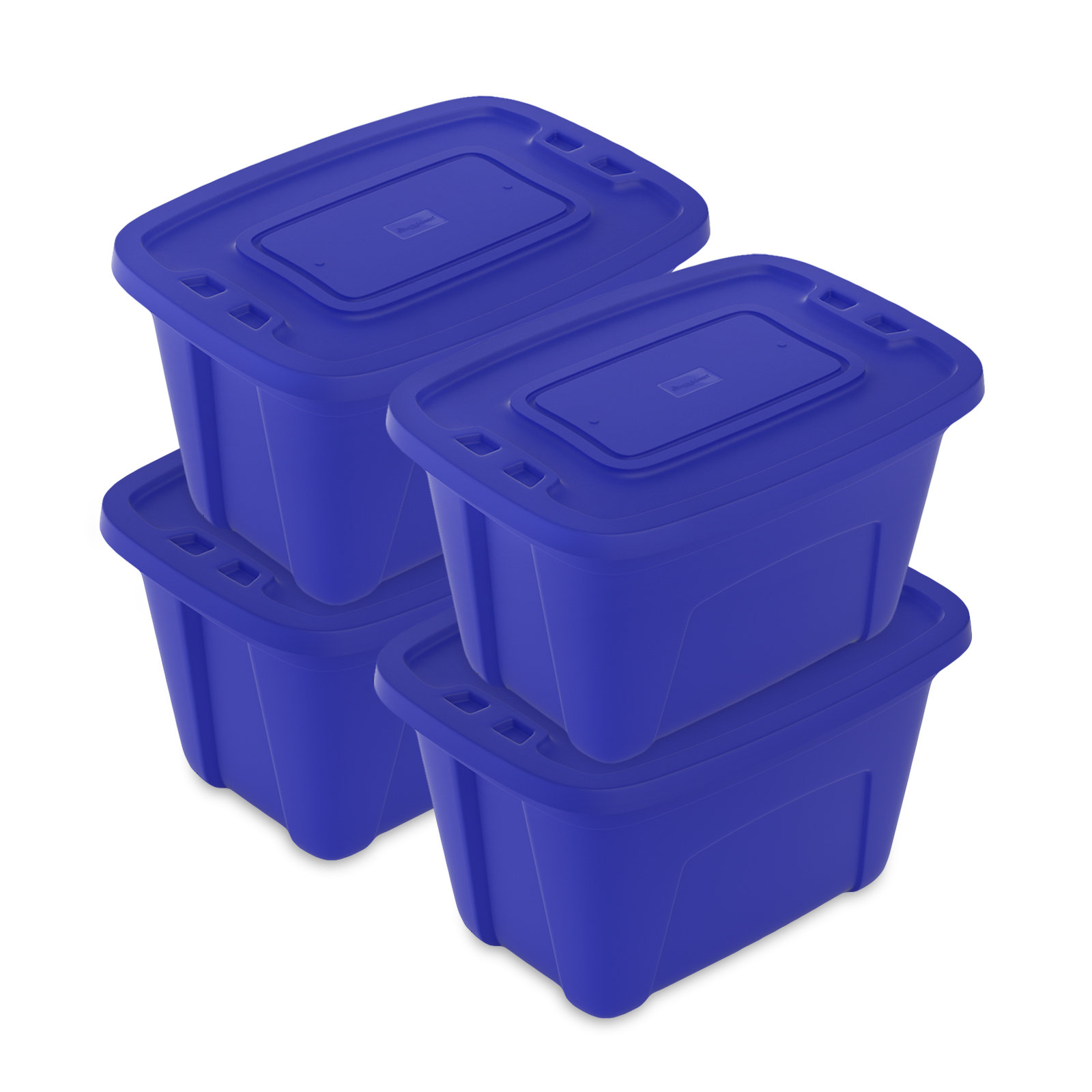 HOMZ 32 Gallon Large Standard Stackable Plastic Storage Container Bin with  Secure Snap Lid for Home Organization, Blue, (2 Pack)