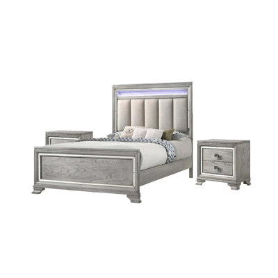 Single Piece of Contemporary Bedroom Furniture with Two Drawers and Bevel Mirror Accents for Added Storage and Style in Your Bedroom