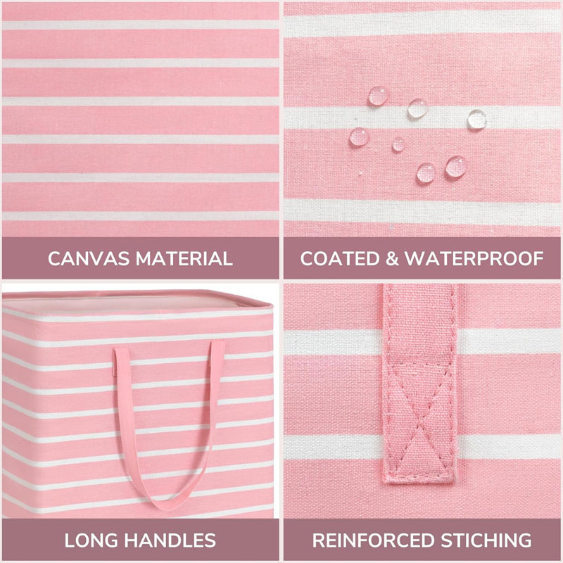 Canvas Laundry Hamper, Pink