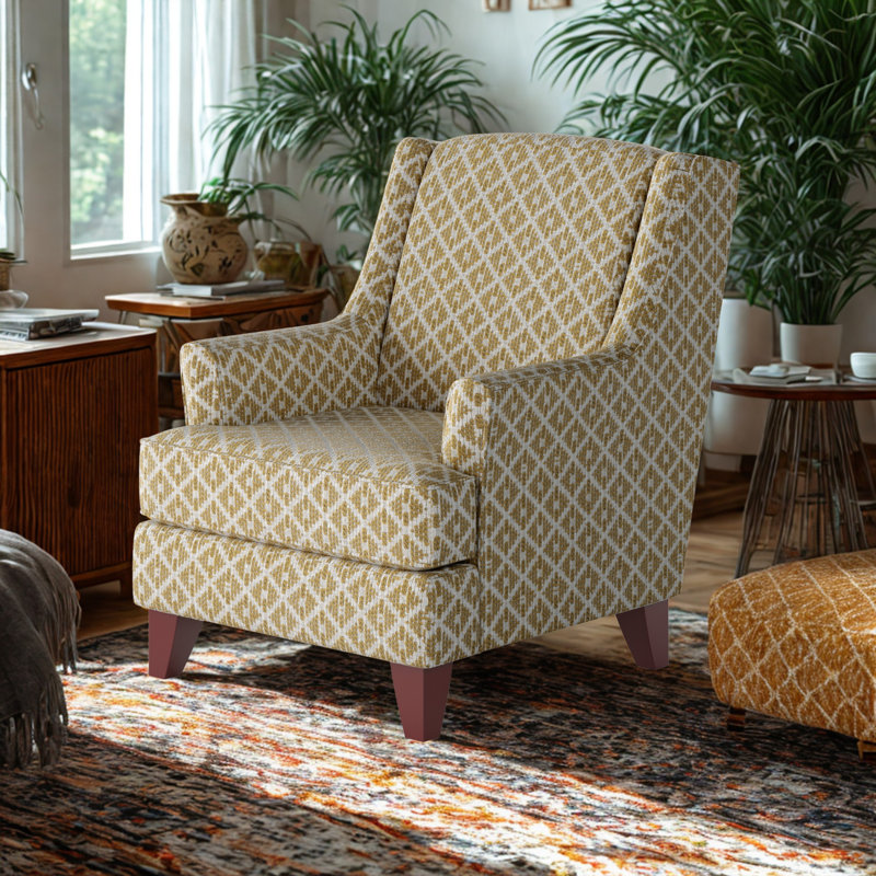 Fauteuil à oreilles l 32 po Venton, Polyester paille Owen