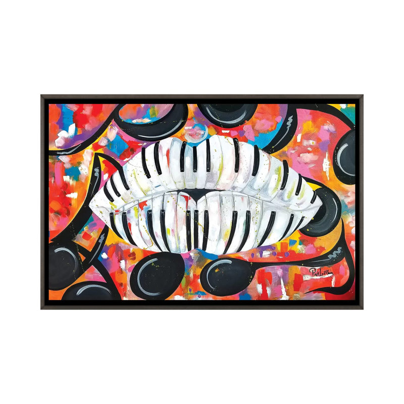 «Make» par Pinklomein - impression d'art graphique, Pas de tapis, H 18 po x l 26 po x P 1,5 po, Toile avec cadre gris