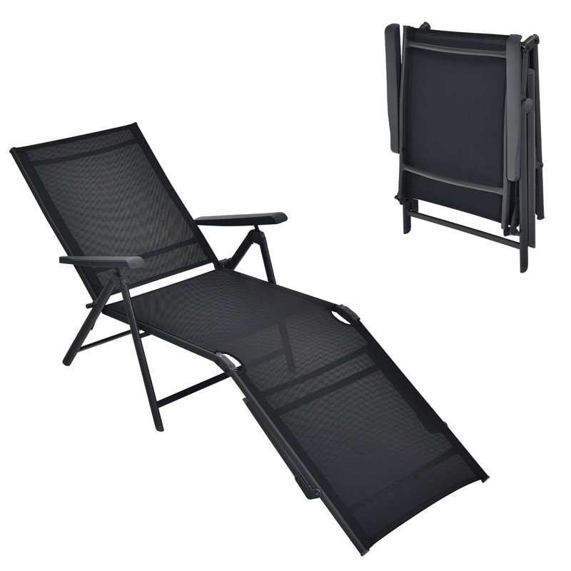 Chaise longue inclinable 59 po Coutant, Noir