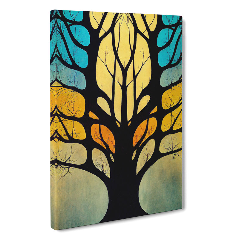 Bold Abstract Tree No.1 - Wall Art, Wrapped Canvas, 76cm H x 50cm W x 3cm D, No Matte