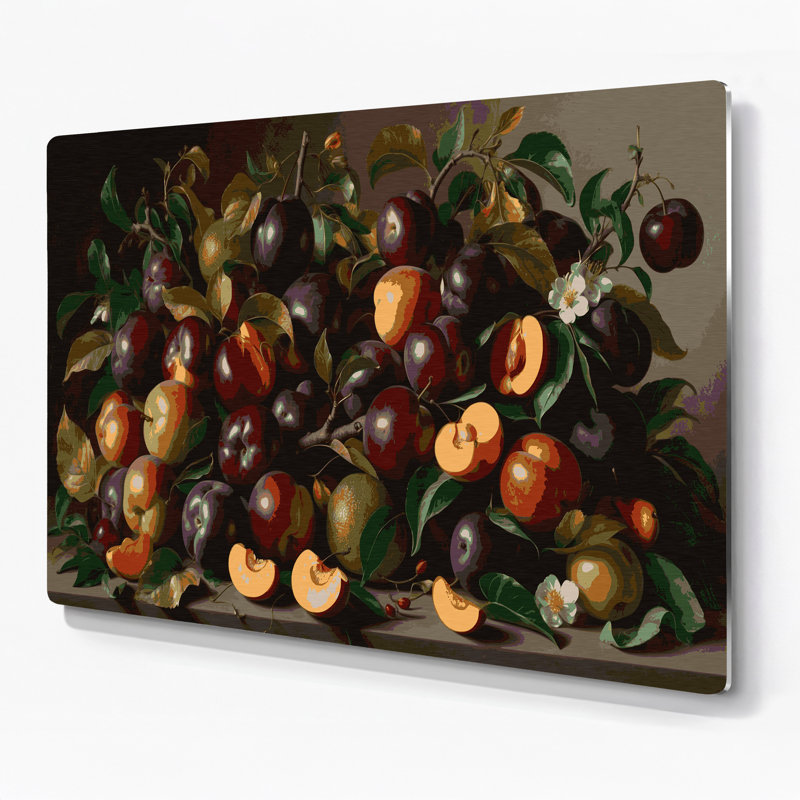 «Fruit Pluot», art mural en métal brun, H 11 po x l 14 po