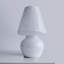 Lampe champignon en verre blanc