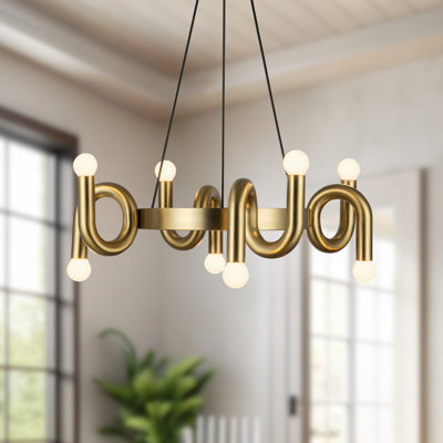 8 - Light Wagon Wheel Chandelier