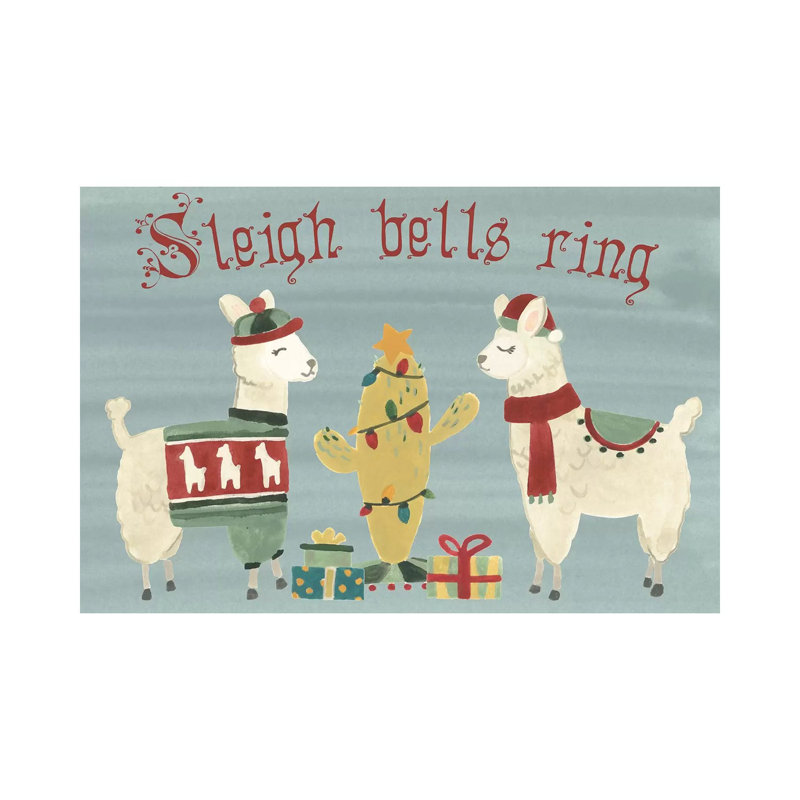 Winter Wonder Llama Collection A by June Erica Vess - Wrapped Canvas Gallery-Wrapped Canvas Giclée, 66.04cm H x 101.6cm W