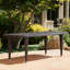 Table d'extérieur 33 * 75 -, fer robuste, résine, brun fauve, pouvant accueillir 8 bases en fer faciles à installer, sièges profonds tissés