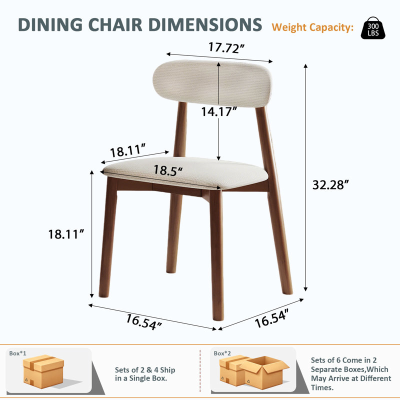 Ensemble de 4 chaises de salle à manger, structure en noyer massif, revêtement chenille moderne pour cuisine