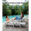 Chaise longue d'extérieur toutes saisons à 5 positions avec 2 positions, facile à installer, avec accoudoirs larges et porte-gobelets rotatifs et roues à roulement lisse pour piscine / bord de piscine / plage / terrasse / patio / arrière-cour, blanc (ensemble de 2) ))-444776973