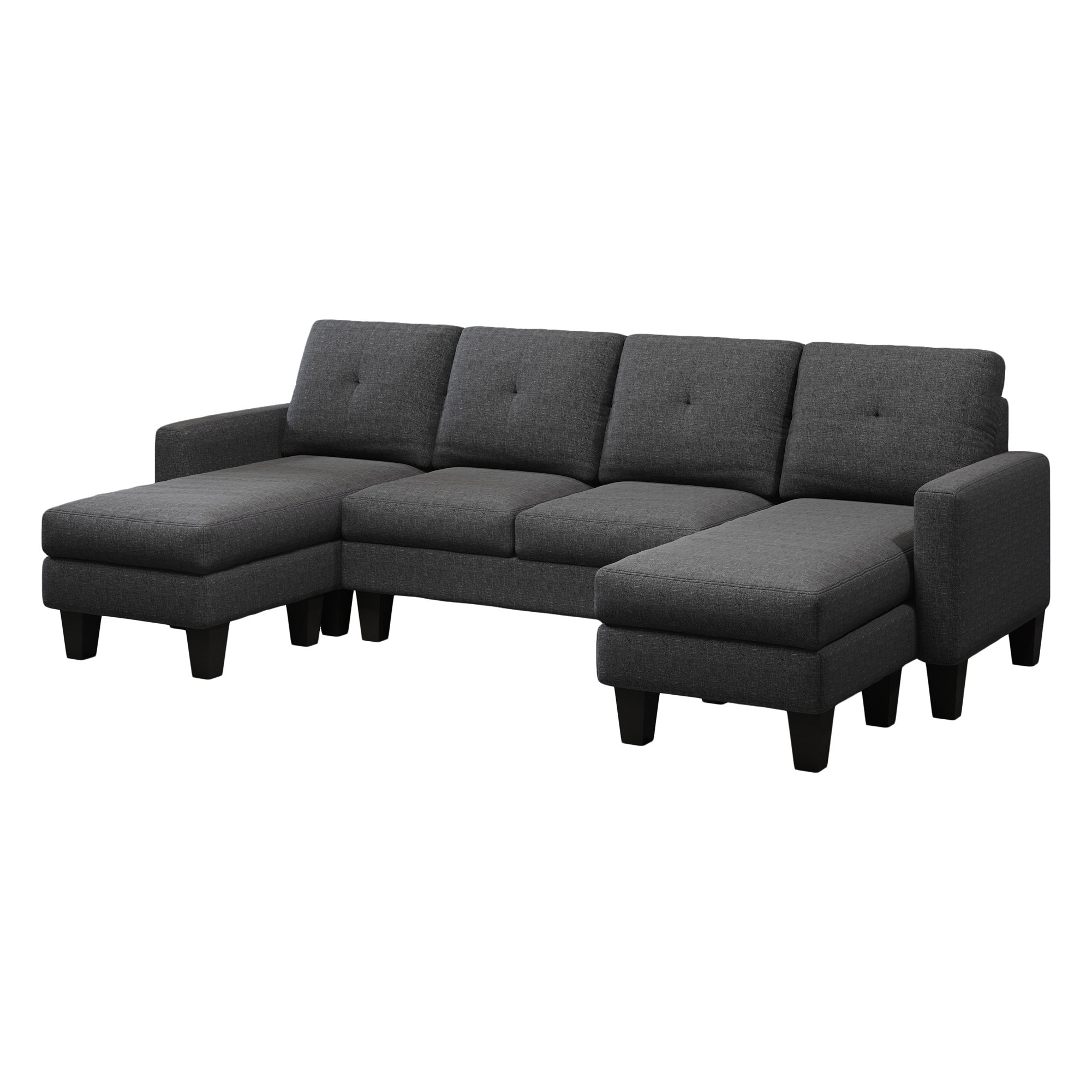 Latitude Run® UShaped Sofa, 4Seat Couch, Wood Frame Sofa For Living