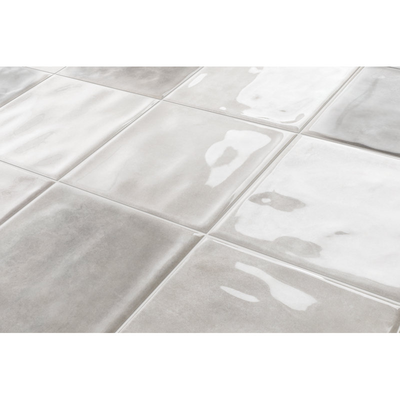 Ceramic Stone Look TIle 6" x 6", Off White