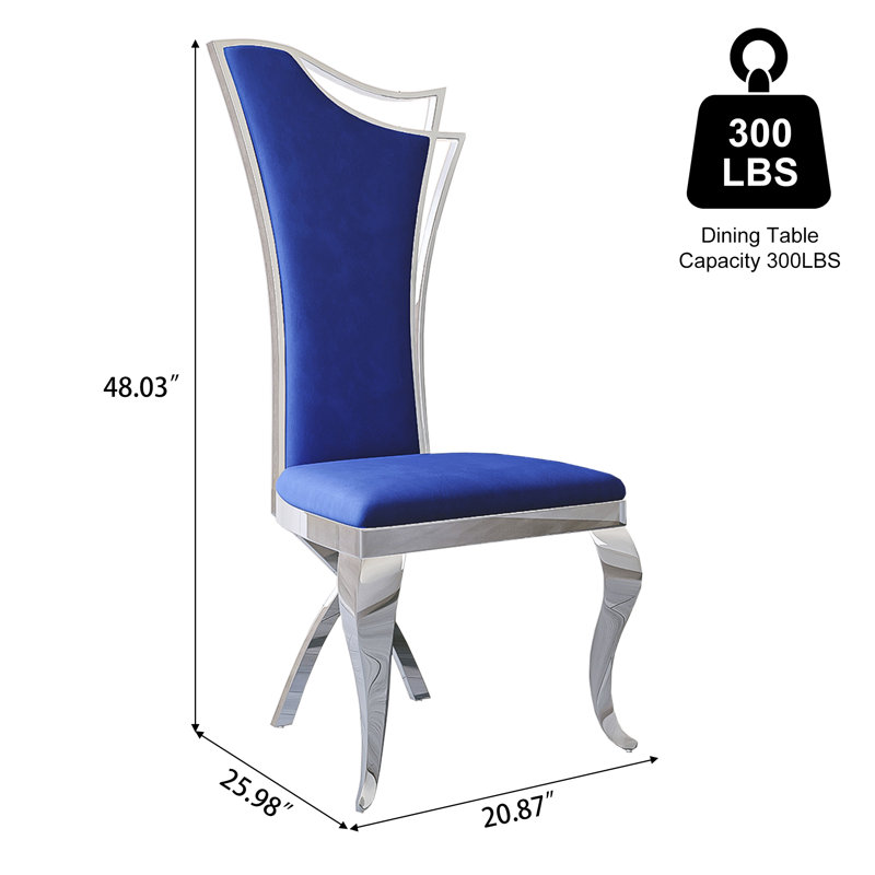 Chaise d'appoint à dossier solide, 6, Bleu