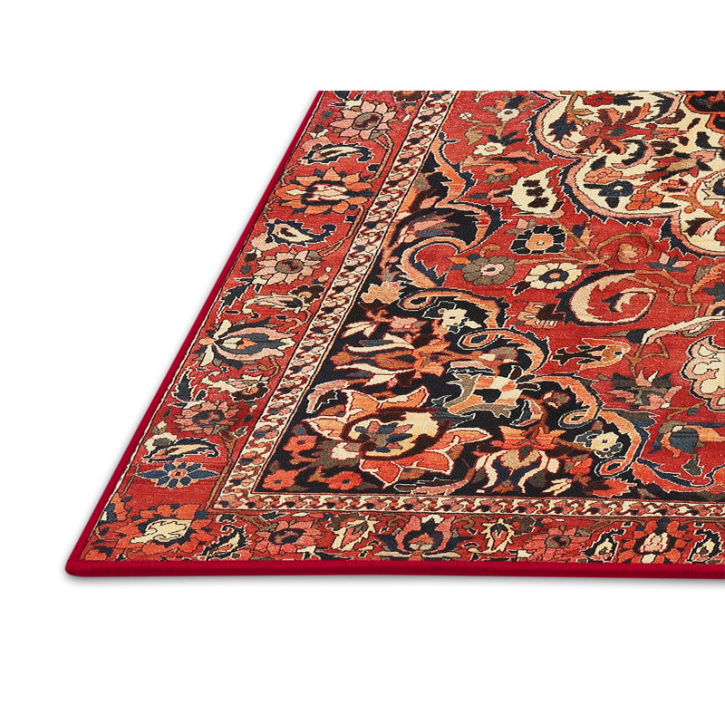 Tapis oriental en laine rouge Nevin, Rectangle 7 pi x 10 pi