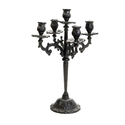Heavy Duty Cast Iron Candlestick Holders -5 Arms Candle Holders
