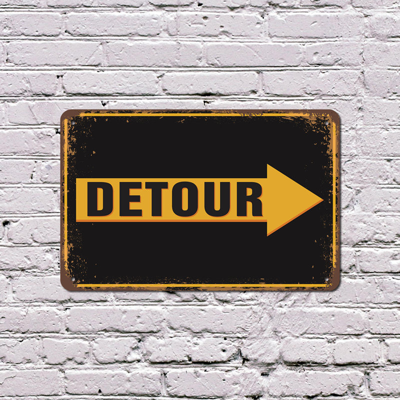 Plaque en plastique «Detour Street», H 11 po x l 17 po x P 0,1 po