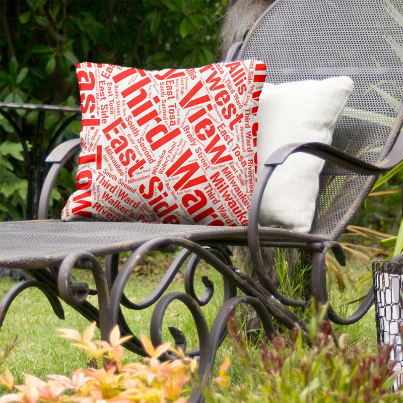 Coussin décoratif intérieur/extérieur milwaukee, Rouge, H 20 po x l 20 po, Oui