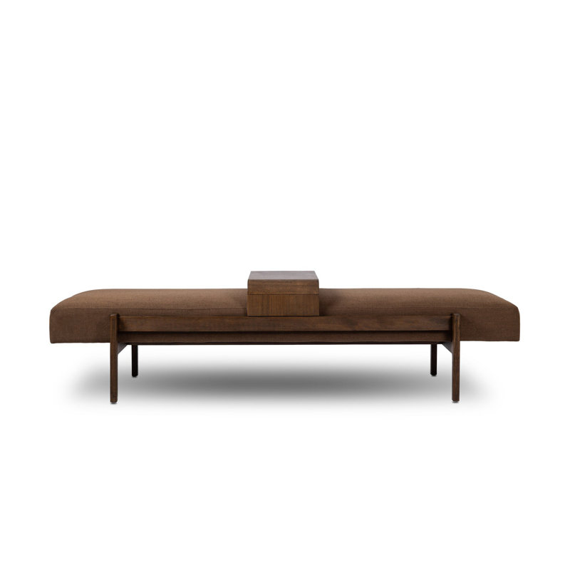 Banc en bois massif Romina, Champignon Crypton Nomad, Vintage Sienna