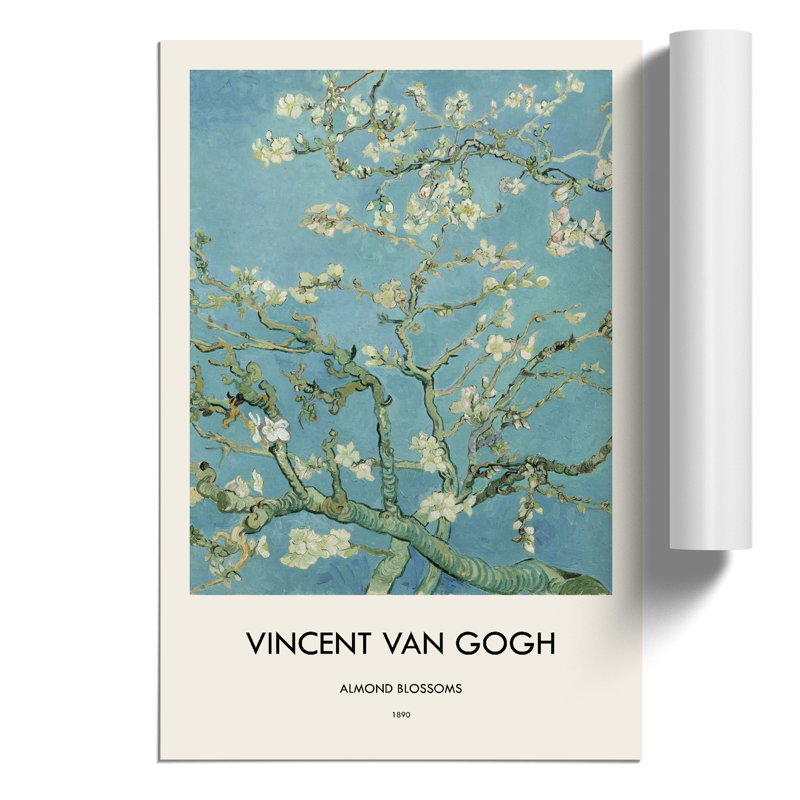Almond Blossom Brancehs Vol.1 by Vincent Van Gogh - No Frame Painting, 59cm H x 42cm W x 0.1cm D
