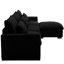 Canapé modulaire en velours côtelé pour chambre à coucher et salon, noir avec repose-pieds avec rangement, noir, 3 coussins fonction confort