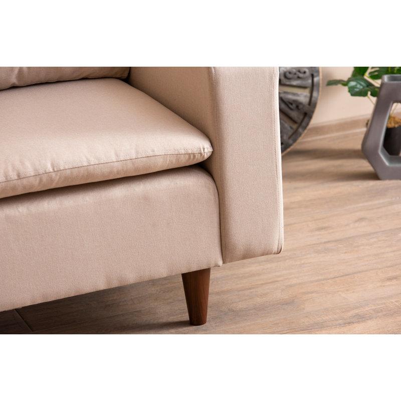 Fauteuil à oreilles, Brun, Beige