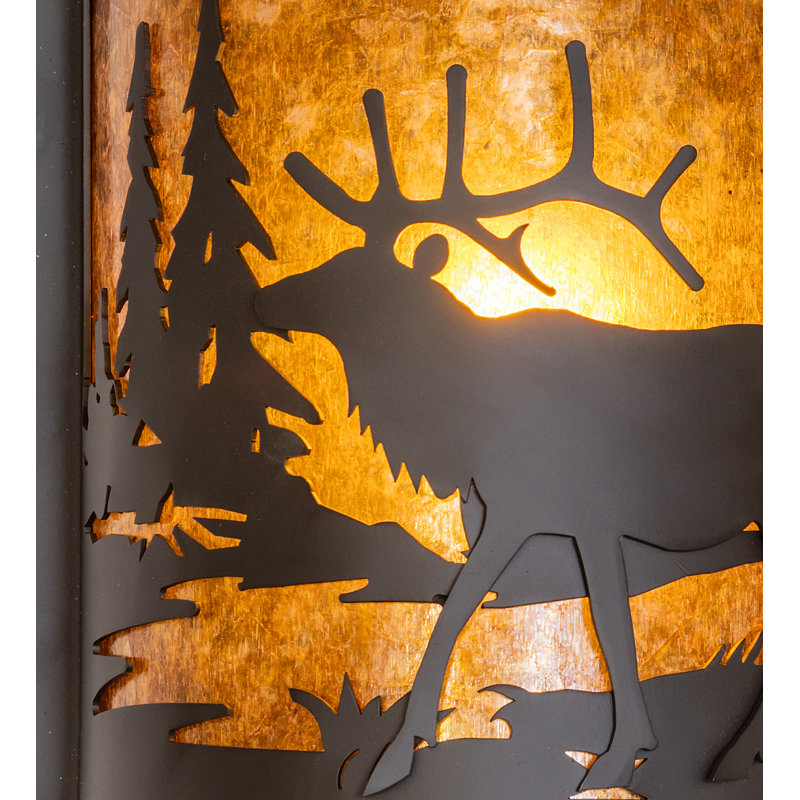 Applique murale gauche 8 po de large wapiti au bord du lac