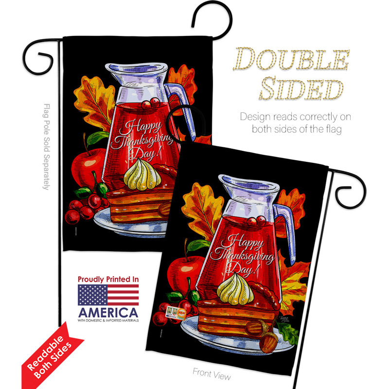 Double Sided 18.5'' H x 13'' W Polyester Thanksgiving Flag Set