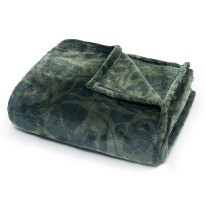 Jeté Americanflat - Molleton imprimé 50 po x 60 po - Motif floral - Chaleur légère - Vert