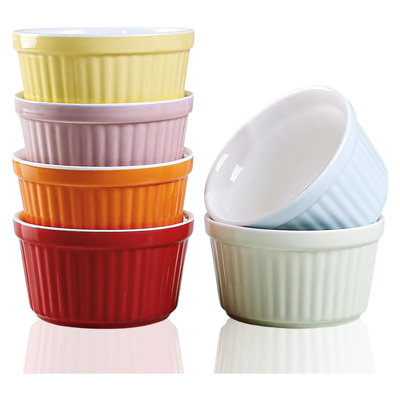 Ensemble de 6 bols à sauce en forme de soufflé crème 6 oz Ramekins 6 oz