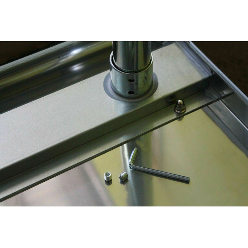 Table de travail en acier inoxydable avec tablette inférieure, H 35 po x l 96 po x p 14 po